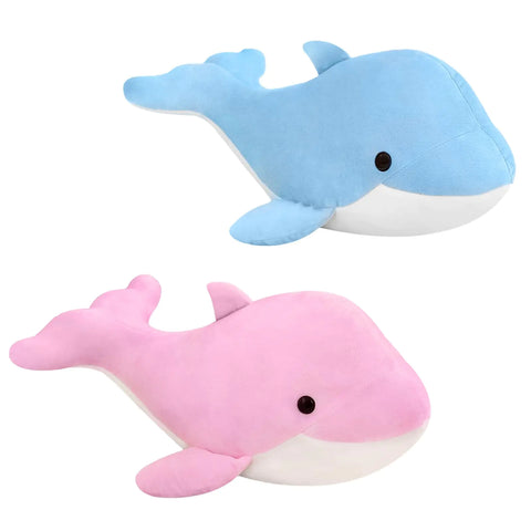 LVPU 2pieces Dolphin Plush Toys (Pink+Blue 7.5Inch)