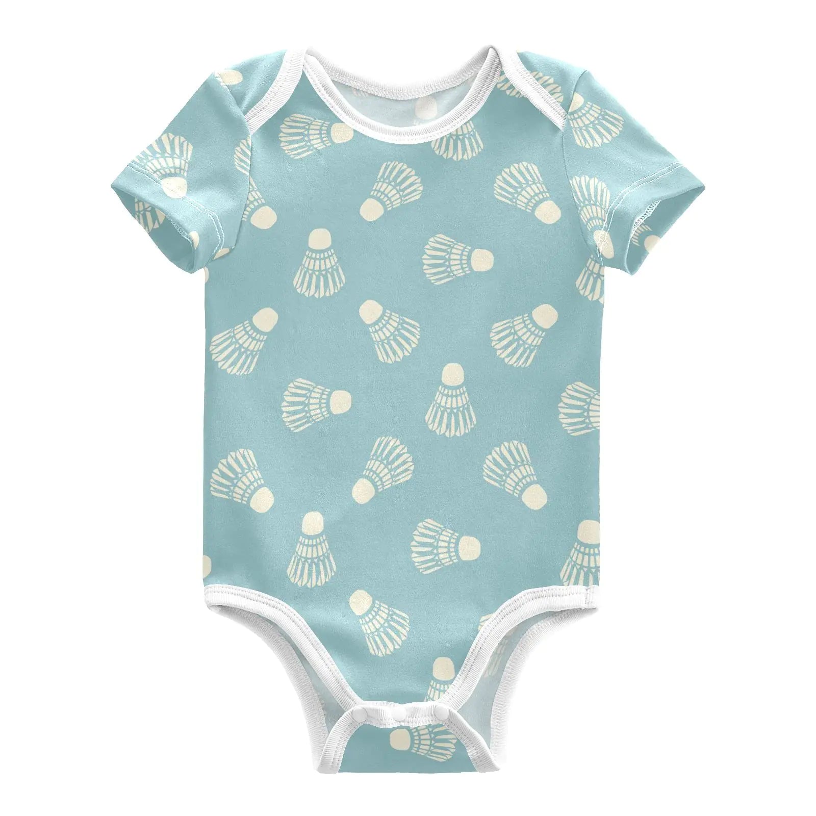 vvfelixl Baby Girls Bodysuits Badminton Short Sleeve Cotton Baby Clothes For Girls 3-6 Months Blue
