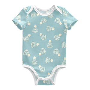 vvfelixl Baby Girls Bodysuits Badminton Short Sleeve Cotton Baby Clothes For Girls 3-6 Months Blue