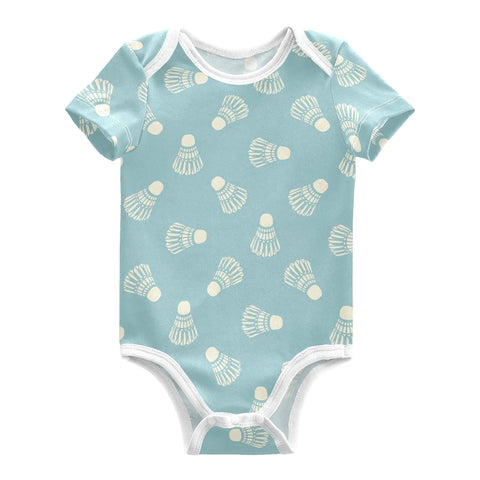 vvfelixl Baby Girls Bodysuits Badminton Short Sleeve Cotton Baby Clothes For Girls 3-6 Months Blue