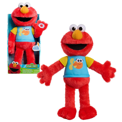 Just Play Sesame Street 13-inch Sing-Along Plush Elmo with Lights and Sounds Super-Soft and Huggable Kids Toys for Ages 18 Month