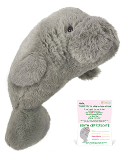 Kittenice Lavender Scented Manatee Stuffed Animal for Boys and Girls, 14.9 Inches