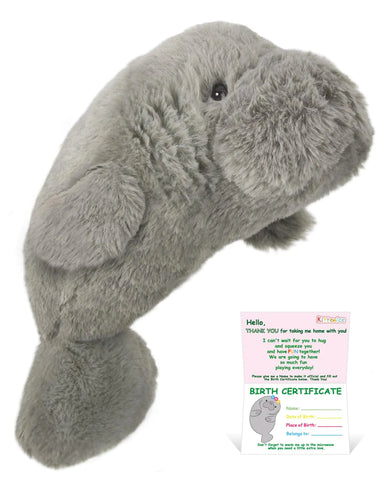 Kittenice Lavender Scented Manatee Stuffed Animal for Boys and Girls, 14.9 Inches