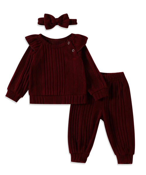 Abbence Baby Girl Sweatshirt Clothes Pants Set Joggers Toddler Fall Outfit Infant Sweatsuit Red 6-12Months