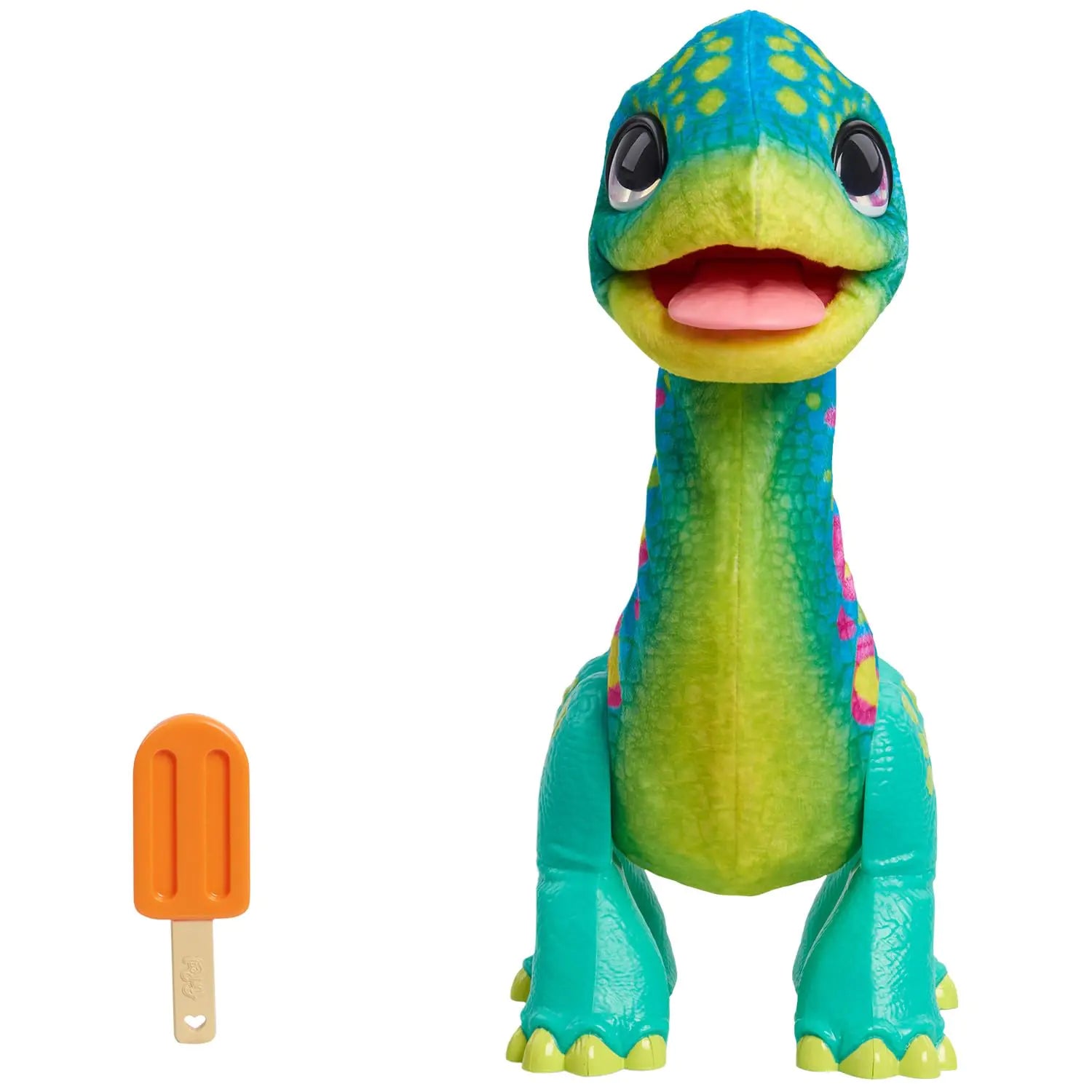 furReal Snackin’ Sam the Bronto Interactive Toy 11-inch Plush with Motions and Sounds Kids Toys for Ages 4 Up by Just Play