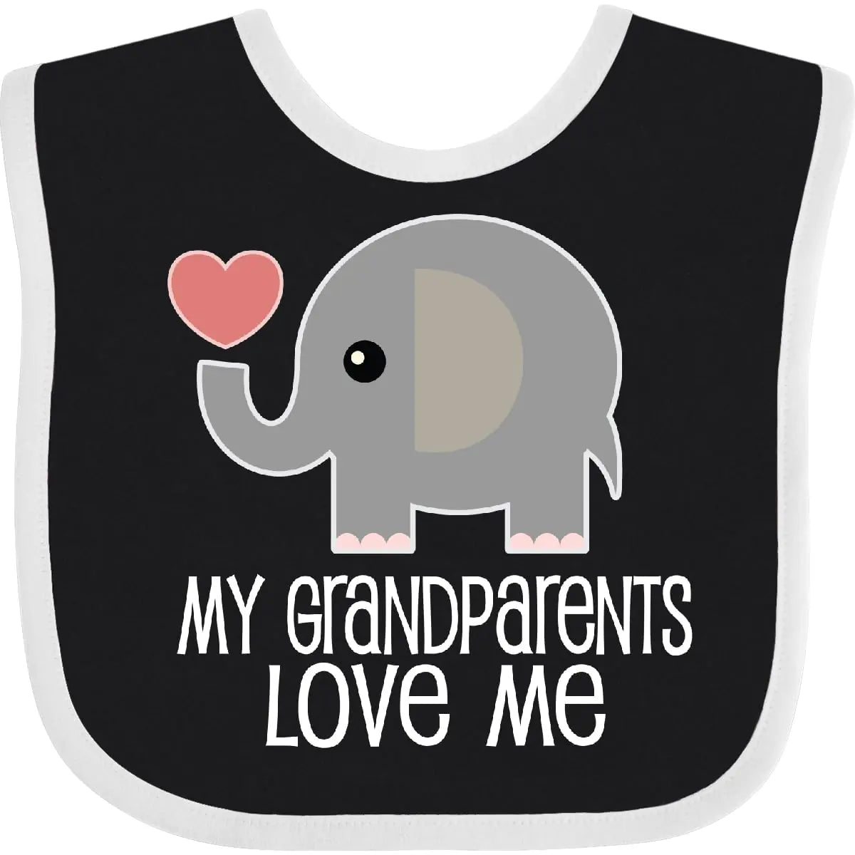inktastic My Grandparents Love Me Baby Clothes Baby Bib Black and White 32f01
