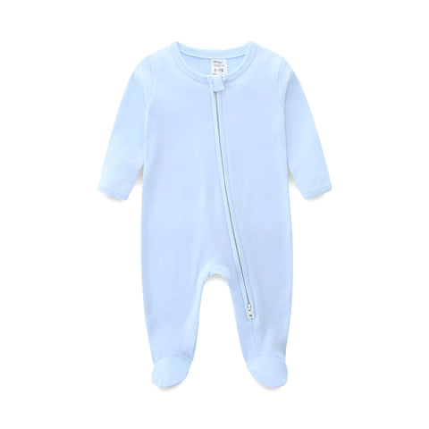Baby Boys Long Sleeve Blue Romper