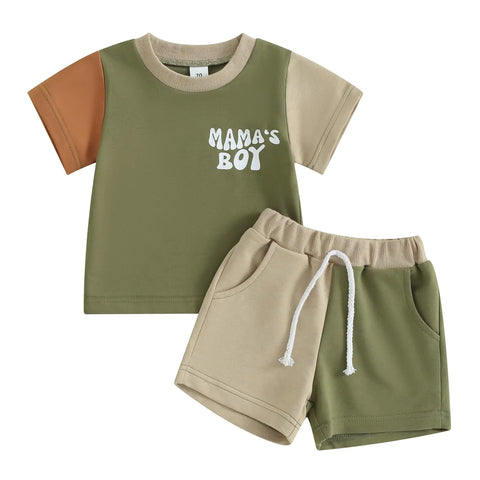 Mamas Boy Baby/Toddler T-shirt and Shorts Summer Clothing Set (18-24 Months)