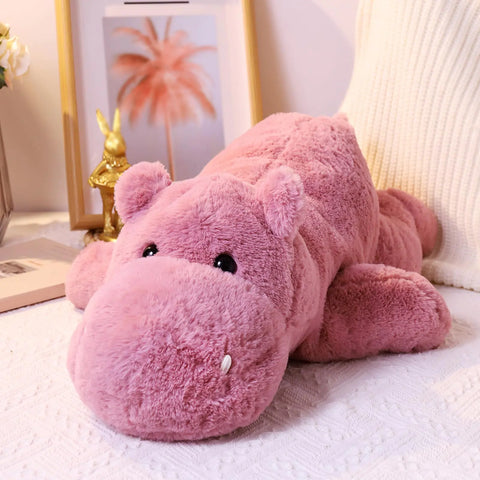 Leahaoe Soft Pink Cuddly Hippo Stuffed Animal