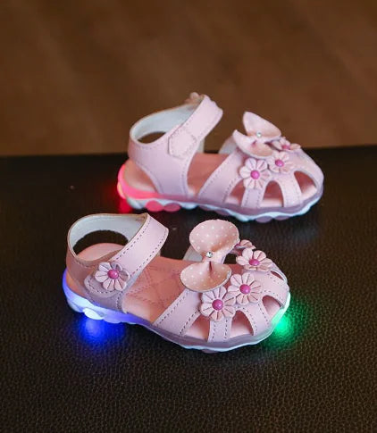 Flower Sandals for Toddlers, Light-Up Princess Shoes