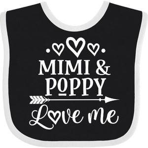 inktastic Mimi and Poppy Love Me Baby Clothes Baby Bib Black and White 39d0b