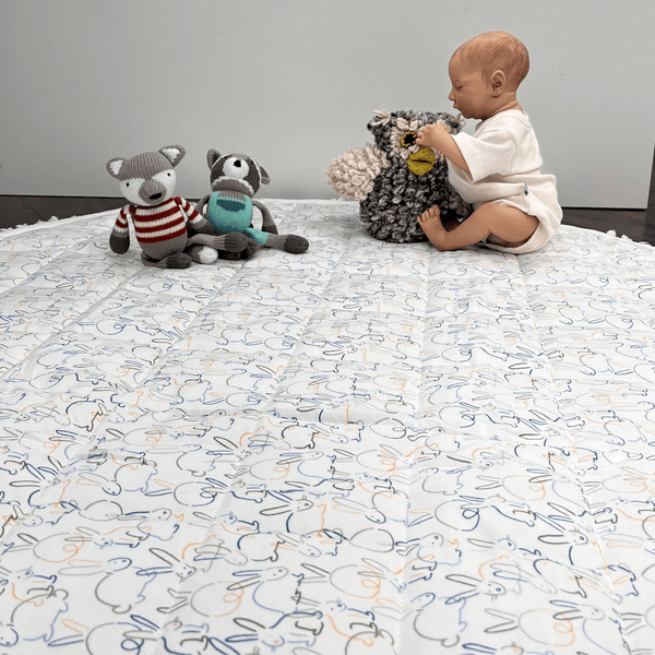 Organic Play Mat | Round | Bunnies