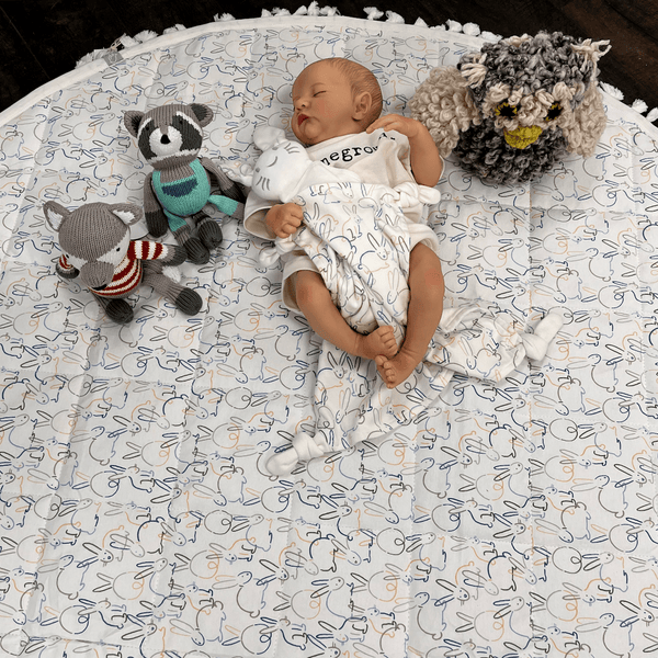 Organic Play Mat | Round | Bunnies
