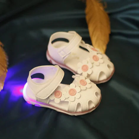 Flower Sandals for Toddlers, Light-Up Princess Shoes