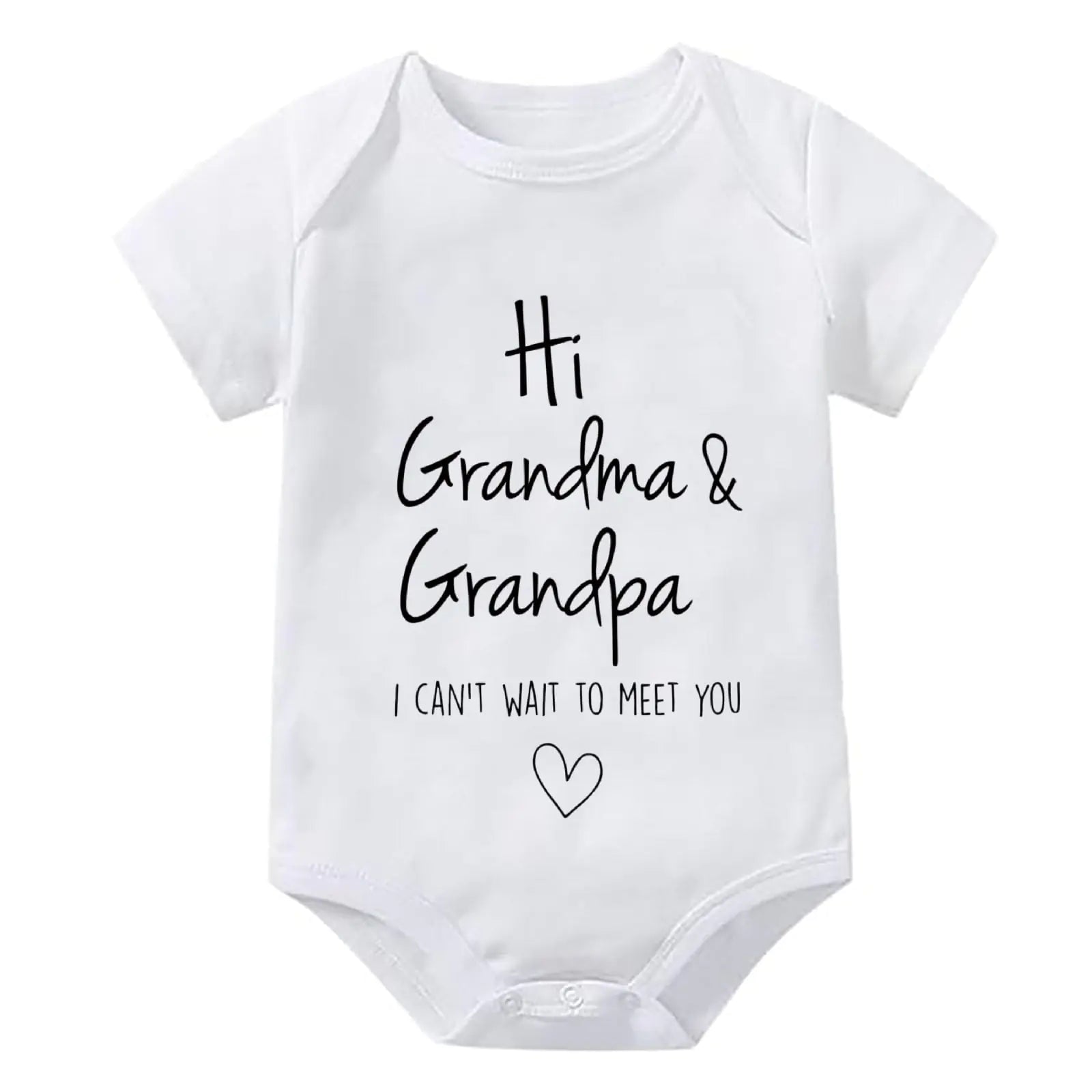 WOOYONGING Hi Grandma and Grandpa I Cant Wait To Meet You Pregnancy Announcement Infant Baby Bodysuit