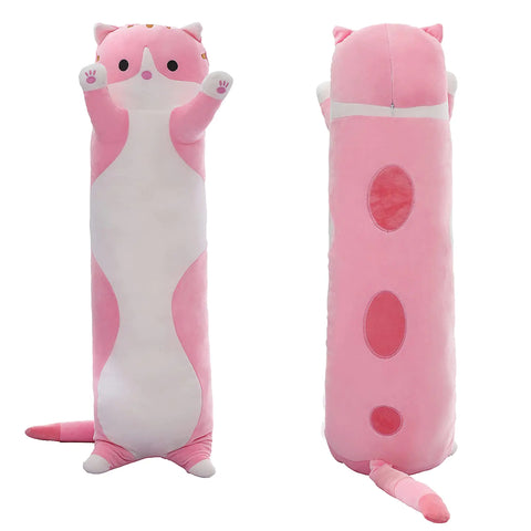 SHINUOER Long Cat Plush Toy (Pink 19.7Inch)