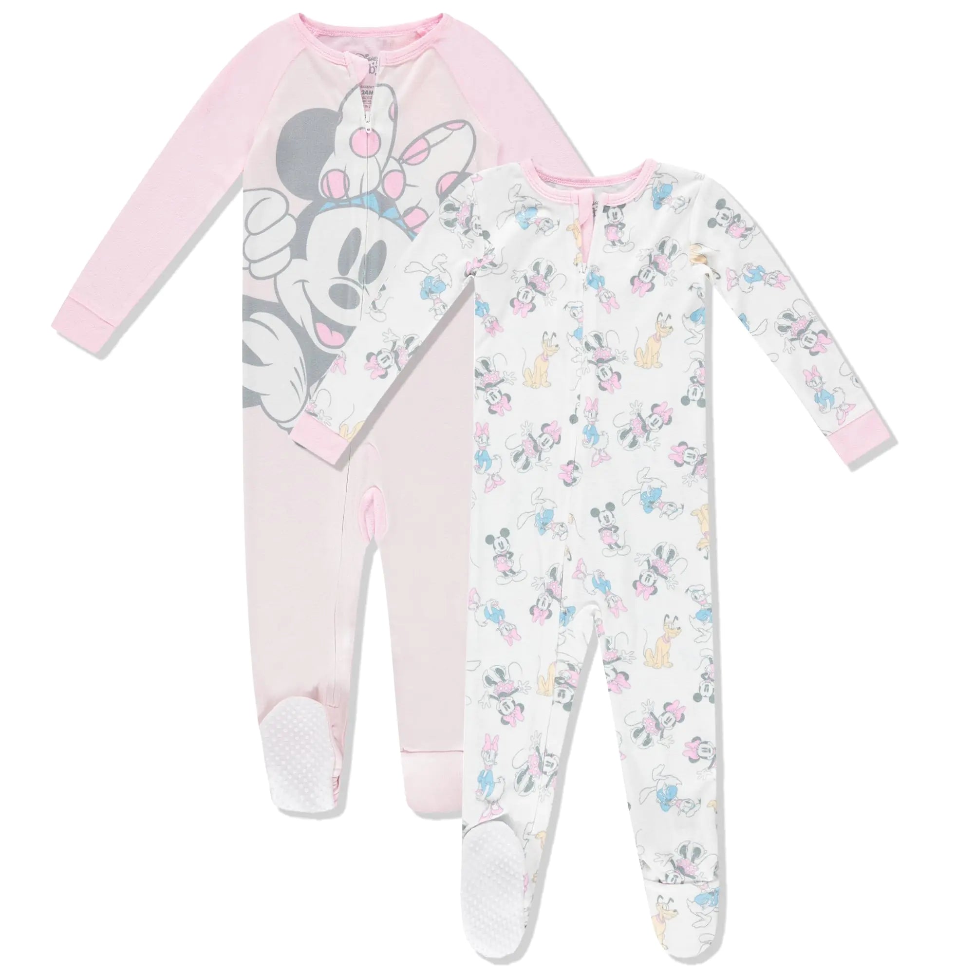 Disney Baby Onesies Mickey & Minnie Mouse - Newborn Girls & Baby Boys Pajamas