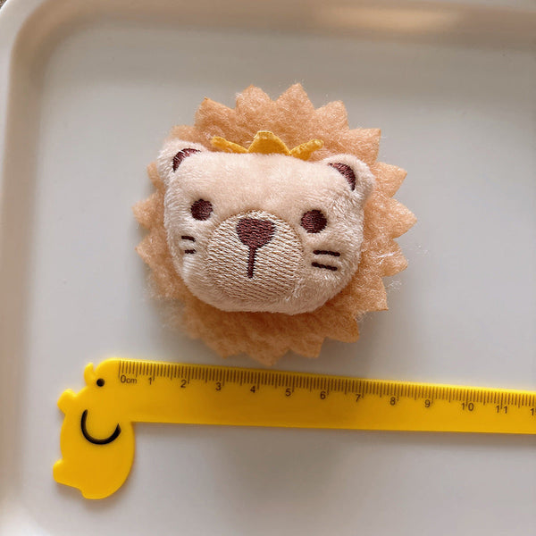 Children's Hair Clip with Animal Faces and 3D Cotton Filling