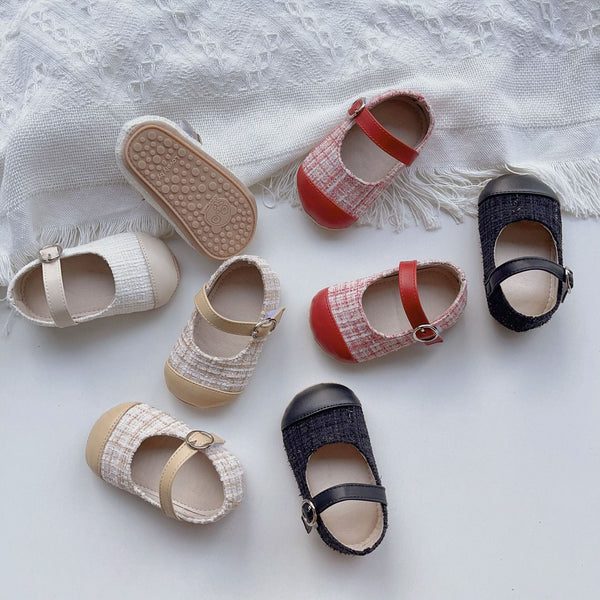 Baby Girl Color Patchwork Cloth Toddler Soft-Sole Anti-Slip Walking Shoes