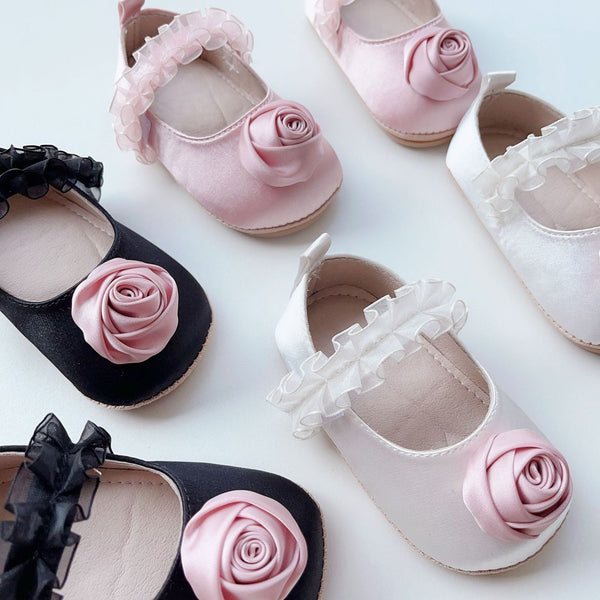 Rose Flower Ruffle Lace Toddler Soft-Sole Anti-Slip Walking Shoes