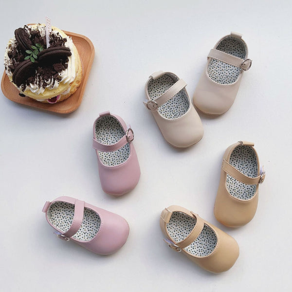 Baby Girl Solid Color Toddler Soft-Sole Anti-Slip Walking Shoes