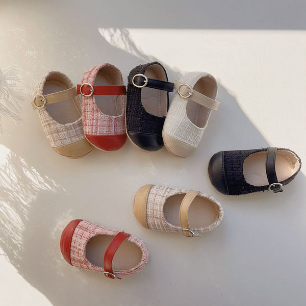 Baby Girl Color Patchwork Cloth Toddler Soft-Sole Anti-Slip Walking Shoes