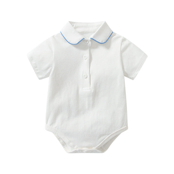 Baby Boy Lapel Solid Bodysuit Combo Striped Graphic Overall Sets