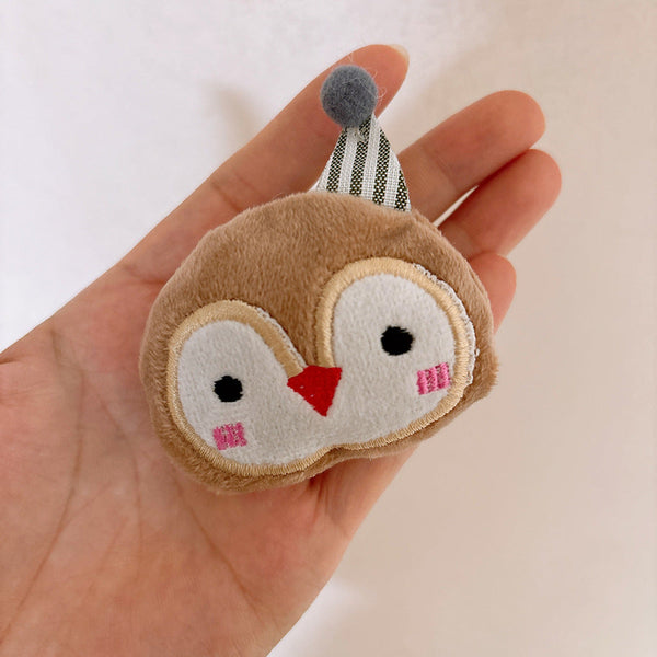 Children's Hair Clip with Animal Faces and 3D Cotton Filling