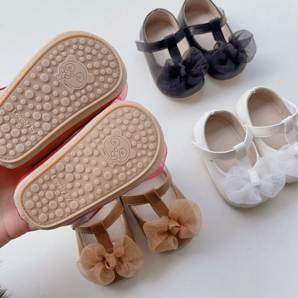 Baby Girl Lace Mesh Bow Toddler Soft-Sole Anti-Slip Walking Shoes