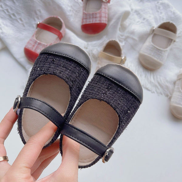 Baby Girl Color Patchwork Cloth Toddler Soft-Sole Anti-Slip Walking Shoes