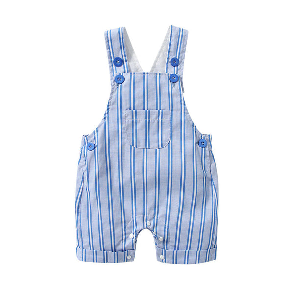 Baby Boy Lapel Solid Bodysuit Combo Striped Graphic Overall Sets