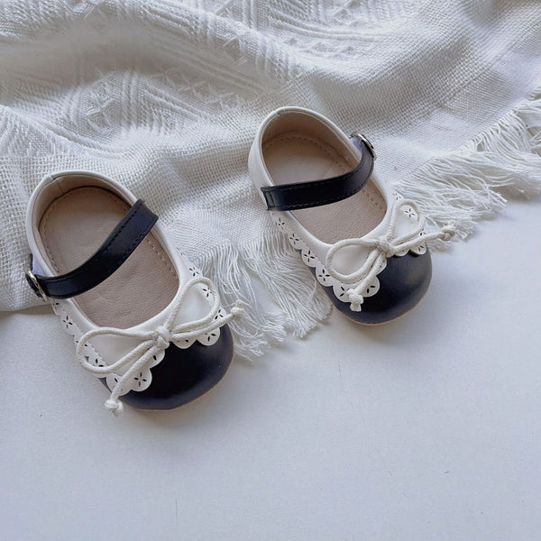 Baby Girl Shoelace Bow Toddler Soft-Sole Anti-Slip Walking Shoes
