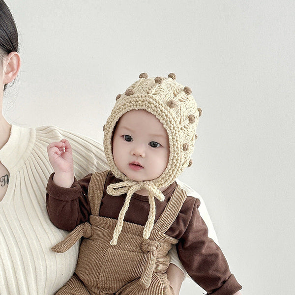 Winter and Autumn Vintage Design Warm Balaclava for Baby: Sweet Cute Ear Protector Hat