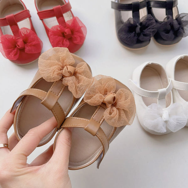 Baby Girl Lace Mesh Bow Toddler Soft-Sole Anti-Slip Walking Shoes