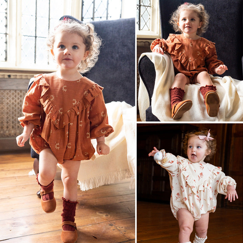 Flower Pattern Vintage Style Cute Onesies