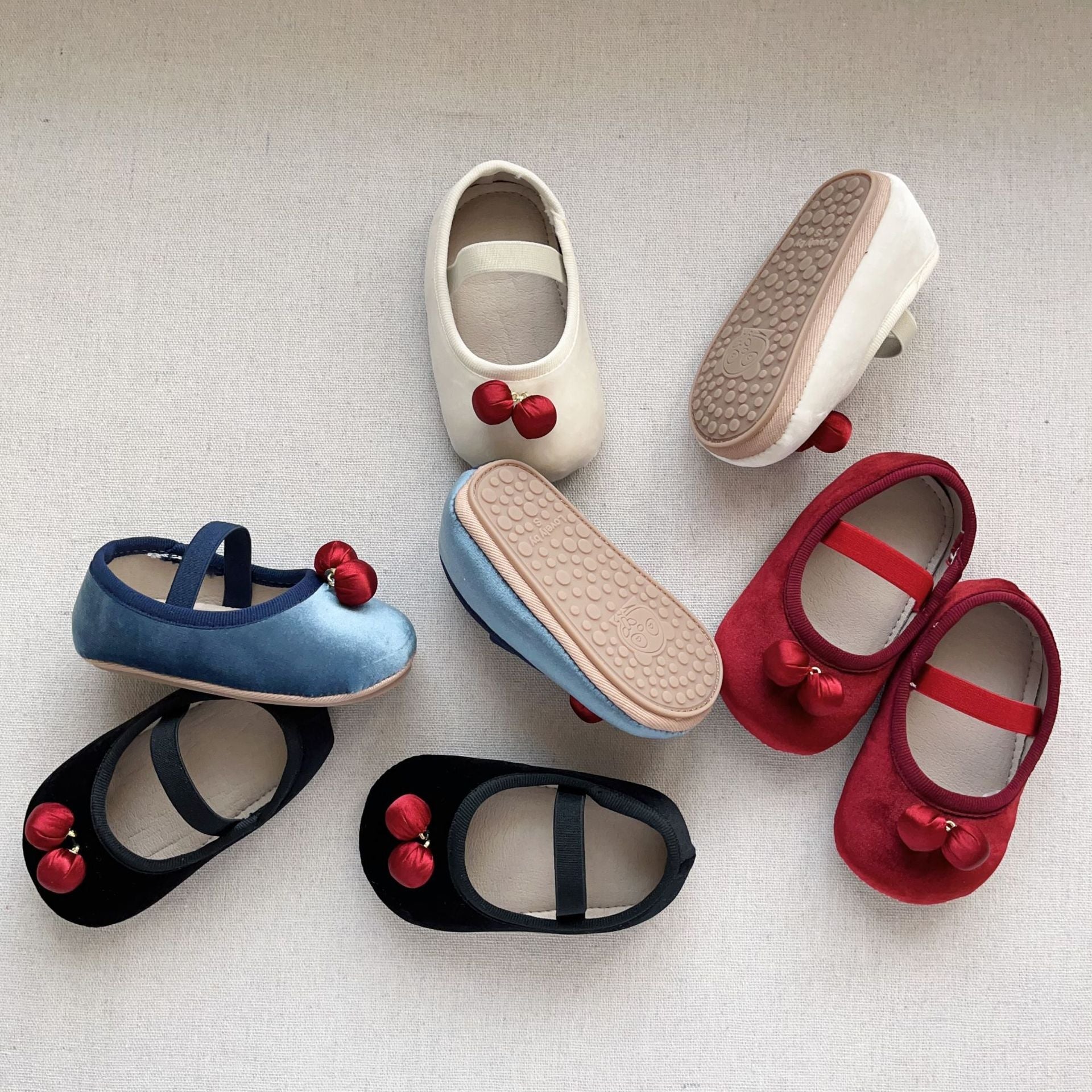 Vintage Design Cherry Toddler Anti-slip Walking Shoes