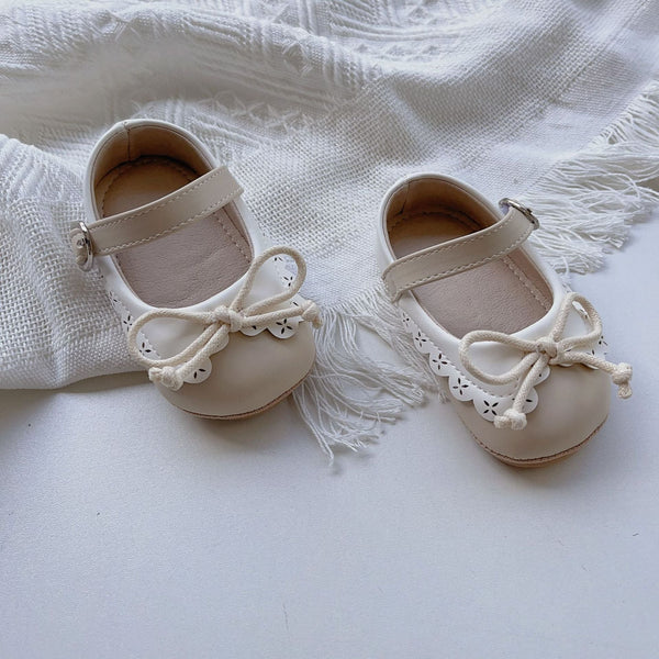 Baby Girl Shoelace Bow Toddler Soft-Sole Anti-Slip Walking Shoes