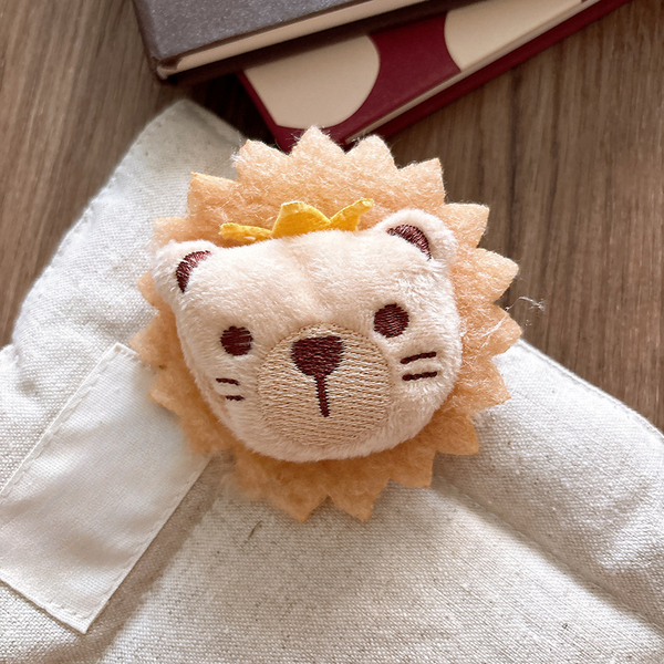 Children's Hair Clip with Animal Faces and 3D Cotton Filling