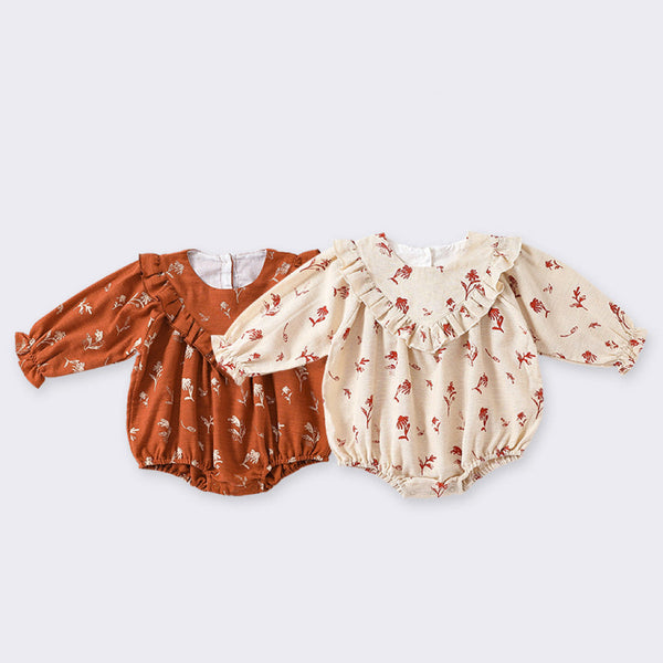 Flower Pattern Vintage Style Cute Onesies
