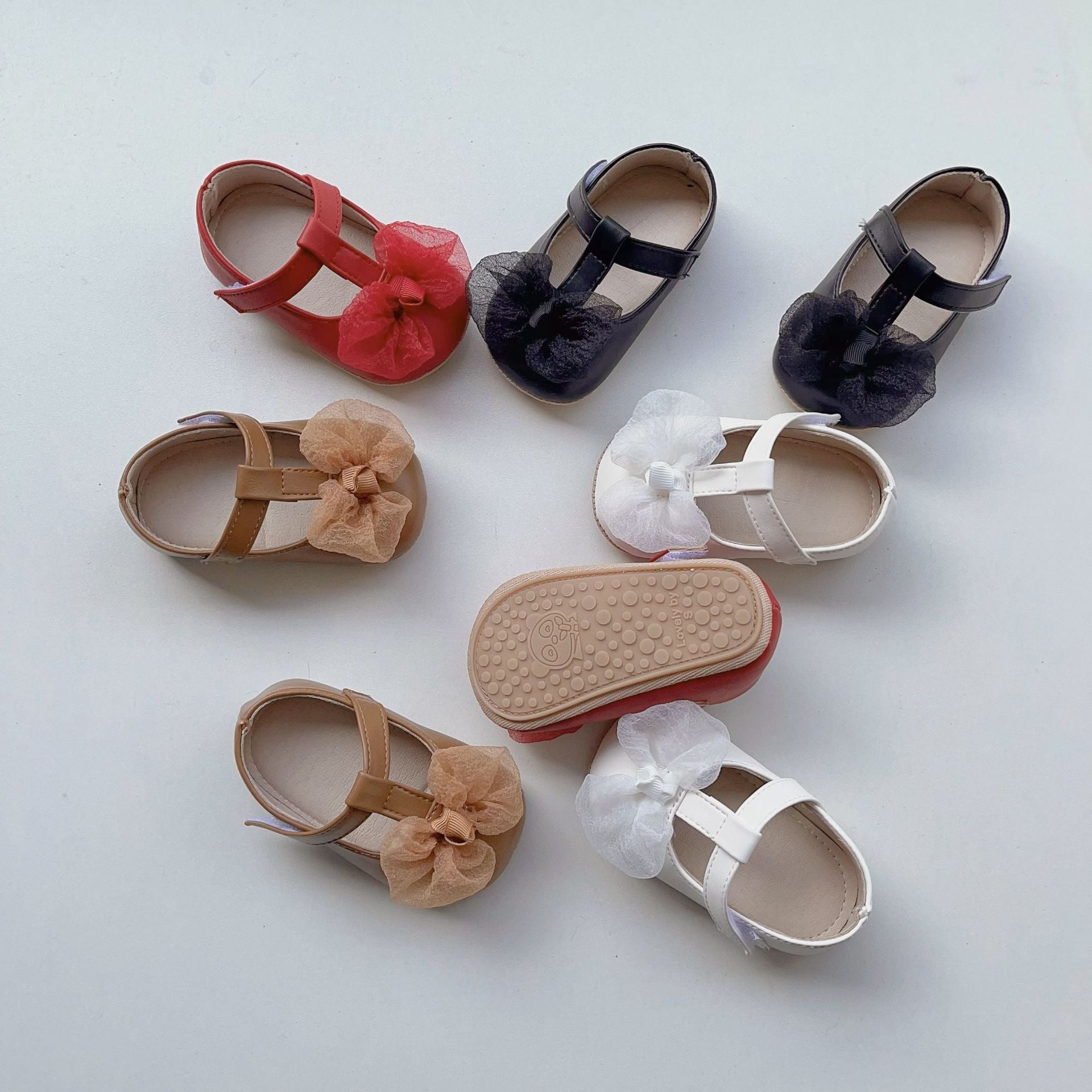 Baby Girl Lace Mesh Bow Toddler Soft-Sole Anti-Slip Walking Shoes