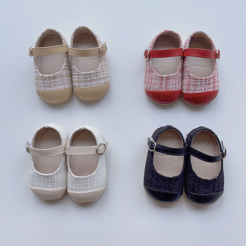 Baby Girl Color Patchwork Cloth Toddler Soft-Sole Anti-Slip Walking Shoes
