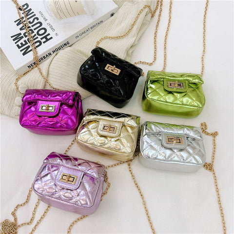 Fashionable Mini Girls Shiny Crossbody Handbag