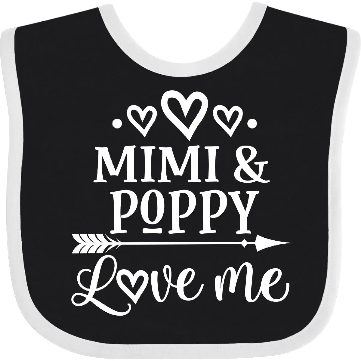 inktastic Mimi and Poppy Love Me Baby Clothes Baby Bib Black and White 39d0b